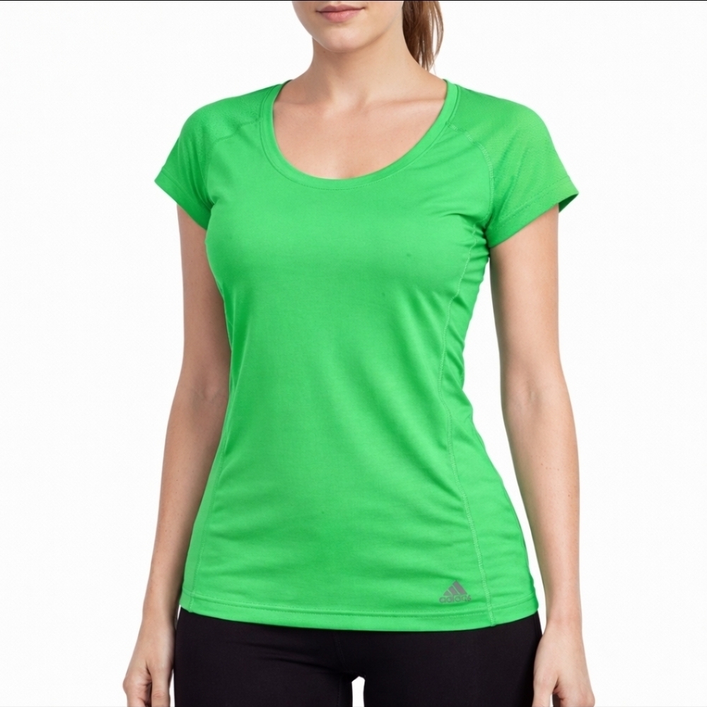 Adidas Climalite Green Short Sleeve Performance Top Size S
